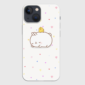Чехол для iPhone 13 mini с принтом Molang Птенчик в городе Новоалтайск,  |  | Тематика изображения на принте: kawaii | аниме | зайчик | зая | заяц | каваи | мимими | моланг | птенец | птенчик | розовый