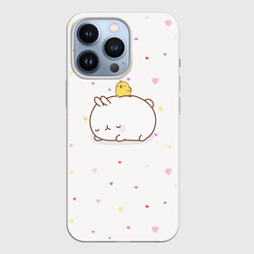 Чехол для iPhone 13 Pro с принтом Molang Птенчик в городе Новоалтайск,  |  | Тематика изображения на принте: kawaii | аниме | зайчик | зая | заяц | каваи | мимими | моланг | птенец | птенчик | розовый