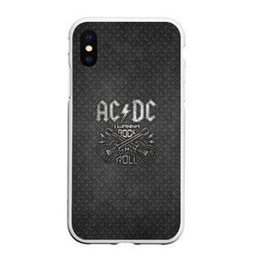 Чехол для iPhone XS Max матовый с принтом AC DC в городе Новоалтайск, Силикон | Область печати: задняя сторона чехла, без боковых панелей | ac dc | acdc | acdc ас дс | австралийская | ангус янг | асдс | блюз | группа | крис слэйд | метал | молния | музыка | музыканты | певцы | рок | рок н ролл | стиви янг | хард | хардрок | эксл роуз