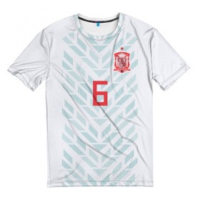 Мужская футболка 3D с принтом Iniesta away WC 2018 в городе Новоалтайск, 100% полиэфир | прямой крой, круглый вырез горловины, длина до линии бедер | andres | confederation | cup | euro | iniesta | spain | world | андрес | европы | иньеста | испания | конфедераций | кубок | мира | чемпионат