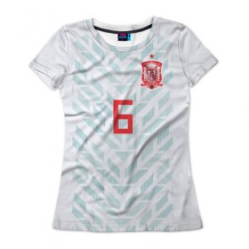Женская футболка 3D с принтом Iniesta away WC 2018 в городе Новоалтайск, 100% полиэфир ( синтетическое хлопкоподобное полотно) | прямой крой, круглый вырез горловины, длина до линии бедер | andres | confederation | cup | euro | iniesta | spain | world | андрес | европы | иньеста | испания | конфедераций | кубок | мира | чемпионат