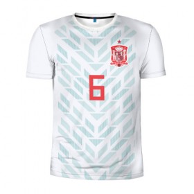Мужская футболка 3D спортивная с принтом Iniesta away WC 2018 в городе Новоалтайск, 100% полиэстер с улучшенными характеристиками | приталенный силуэт, круглая горловина, широкие плечи, сужается к линии бедра | andres | confederation | cup | euro | iniesta | spain | world | андрес | европы | иньеста | испания | конфедераций | кубок | мира | чемпионат