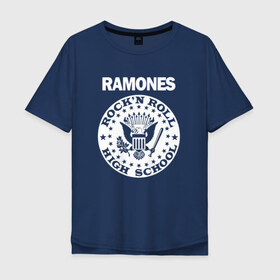 Мужская футболка хлопок Oversize с принтом Ramones в городе Новоалтайск, 100% хлопок | свободный крой, круглый ворот, “спинка” длиннее передней части | группа | панк | рамон | рамонес | рамоунз | рамоунс | рок | хард