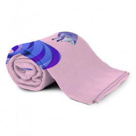 Плед 3D с принтом Лиса в городе Новоалтайск, 100% полиэстер | закругленные углы, все края обработаны. Ткань не мнется и не растягивается | волна | лиса | розовый | синий