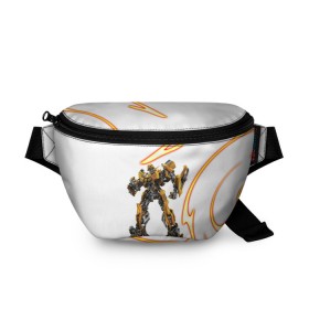 Поясная сумка 3D с принтом Bumblebee в городе Новоалтайск, 100% полиэстер | плотная ткань, ремень с регулируемой длиной, внутри несколько карманов для мелочей, основное отделение и карман с обратной стороны сумки застегиваются на молнию | bumblebee | бамблби | герой | камаро | прайм | трансформеры | фильм | шевроле