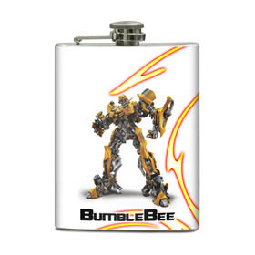 Фляга с принтом Bumblebee в городе Новоалтайск, металлический корпус | емкость 0,22 л, размер 125 х 94 мм. Виниловая наклейка запечатывается полностью | bumblebee | бамблби | герой | камаро | прайм | трансформеры | фильм | шевроле