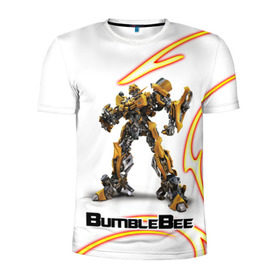 Мужская футболка 3D спортивная с принтом Bumblebee в городе Новоалтайск, 100% полиэстер с улучшенными характеристиками | приталенный силуэт, круглая горловина, широкие плечи, сужается к линии бедра | Тематика изображения на принте: bumblebee | бамблби | герой | камаро | прайм | трансформеры | фильм | шевроле