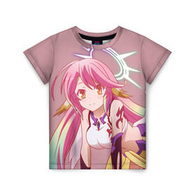 Детская футболка 3D с принтом No Game No Life в городе Новоалтайск, 100% гипоаллергенный полиэфир | прямой крой, круглый вырез горловины, длина до линии бедер, чуть спущенное плечо, ткань немного тянется | anime | manga | no game no life | аниме | без игры жизни нет | манга