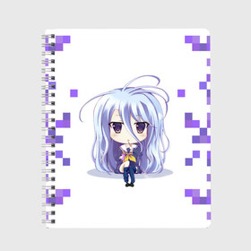 Тетрадь с принтом No Game No Life в городе Новоалтайск, 100% бумага | 48 листов, плотность листов — 60 г/м2, плотность картонной обложки — 250 г/м2. Листы скреплены сбоку удобной пружинной спиралью. Уголки страниц и обложки скругленные. Цвет линий — светло-серый
 | anime | manga | no game no life | аниме | без игры жизни нет | манга