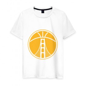 Мужская футболка хлопок с принтом Golden State Warriors в городе Новоалтайск, 100% хлопок | прямой крой, круглый вырез горловины, длина до линии бедер, слегка спущенное плечо. | basketball | golden state warriors | nba | баскетбол | голден стэйт уорриорз | нба
