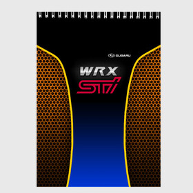 Скетчбук с принтом Subaru WRX STI в городе Новоалтайск, 100% бумага
 | 48 листов, плотность листов — 100 г/м2, плотность картонной обложки — 250 г/м2. Листы скреплены сверху удобной пружинной спиралью | Тематика изображения на принте: impreza | pro | sport | sti | subaru | wrx | врикс | врх | импреза | логотип | сетка | соты | субарик | субару