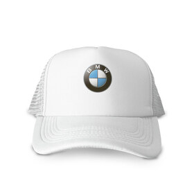 Кепка тракер с сеткой с принтом BMW в городе Новоалтайск, трикотажное полотно; задняя часть — сетка | длинный козырек, универсальный размер, пластиковая застежка | bmw | logo | бмв | логотип бмв