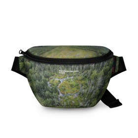 Поясная сумка 3D с принтом Болото. Макс. район (+подпись) в городе Новоалтайск, 100% полиэстер | плотная ткань, ремень с регулируемой длиной, внутри несколько карманов для мелочей, основное отделение и карман с обратной стороны сумки застегиваются на молнию | 
