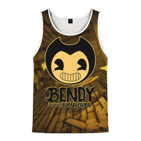 Мужская майка 3D с принтом Bendy and the ink machine (33) в городе Новоалтайск, 100% полиэстер | круглая горловина, приталенный силуэт, длина до линии бедра. Пройма и горловина окантованы тонкой бейкой | bendy | bendy and the ink machine | бенди | бенди и чернильная машина
