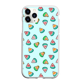 Чехол для iPhone 11 Pro Max матовый с принтом Kawaii Арбузики в городе Новоалтайск, Силикон |  | арбуз | лето | паттерн