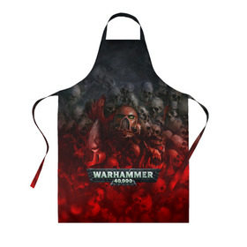 Фартук 3D с принтом Warhammer 40000: Dawn Of War в городе Новоалтайск, 100% полиэстер | общий размер — 65 х 85 см, ширина нагрудника — 26 см, горловина — 53 см, длина завязок — 54 см, общий обхват в поясе — 173 см. Принт на завязках и на горловине наносится с двух сторон, на основной части фартука — только с внешней стороны | relic entertainment | warhammer 40000: dawn of war | черепа