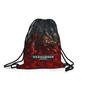 Рюкзак-мешок 3D с принтом Warhammer 40000: Dawn Of War в городе Новоалтайск, 100% полиэстер | плотность ткани — 200 г/м2, размер — 35 х 45 см; лямки — толстые шнурки, застежка на шнуровке, без карманов и подкладки | relic entertainment | warhammer 40000: dawn of war | черепа