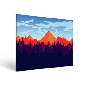 Холст прямоугольный с принтом Firewatch collection в городе Новоалтайск, 100% ПВХ |  | art | campo santo | firewatch | game | горы | закат | игра | лес | пейзаж | пожарный дозор | солнце | холмы