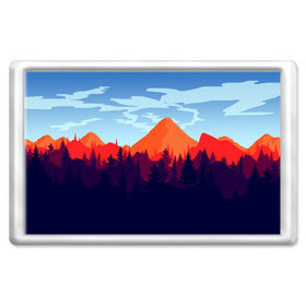 Магнит 45*70 с принтом Firewatch collection в городе Новоалтайск, Пластик | Размер: 78*52 мм; Размер печати: 70*45 | art | campo santo | firewatch | game | горы | закат | игра | лес | пейзаж | пожарный дозор | солнце | холмы