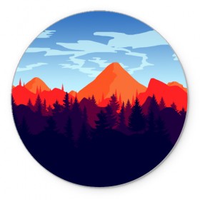 Коврик круглый с принтом Firewatch collection в городе Новоалтайск, резина и полиэстер | круглая форма, изображение наносится на всю лицевую часть | art | campo santo | firewatch | game | горы | закат | игра | лес | пейзаж | пожарный дозор | солнце | холмы
