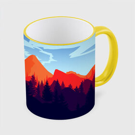 Кружка 3D с принтом Firewatch collection в городе Новоалтайск, керамика | ёмкость 330 мл | art | campo santo | firewatch | game | горы | закат | игра | лес | пейзаж | пожарный дозор | солнце | холмы