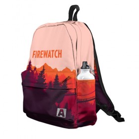 Рюкзак 3D с принтом FIREWATCH в городе Новоалтайск, 100% полиэстер | лямки с регулируемой длиной, сверху петелька, чтобы рюкзак можно было повесить на вешалку. Основное отделение закрывается на молнию, как и внешний карман. Внутри два дополнительных кармана, один из которых закрывается на молнию. По бокам два дополнительных кармашка | art | campo santo | firewatch | game | горы | закат | игра | лес | пейзаж | пожарный дозор | солнце | холмы