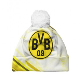 Шапка 3D c помпоном с принтом Borussia 2018 в городе Новоалтайск, 100% полиэстер | универсальный размер, печать по всей поверхности изделия | football | soccer | боруссия