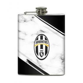 Фляга с принтом JUVENTUS в городе Новоалтайск, металлический корпус | емкость 0,22 л, размер 125 х 94 мм. Виниловая наклейка запечатывается полностью | Тематика изображения на принте: football | soccer | ювентус