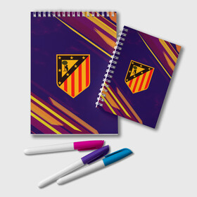 Блокнот с принтом Atletico Madrid в городе Новоалтайск, 100% бумага | 48 листов, плотность листов — 60 г/м2, плотность картонной обложки — 250 г/м2. Листы скреплены удобной пружинной спиралью. Цвет линий — светло-серый
 | атлетико мадрид | эмблема