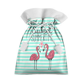 Подарочный 3D мешок с принтом Sweet Summer Time в городе Новоалтайск, 100% полиэстер | Размер: 29*39 см | Тематика изображения на принте: animal | art | flamingo | love | pink | summer | sweet | time | арт | белый | бирюзовый | жара | животное | лето | любовь | матроска | полоски | рисунок | розовый | роман | сердечки | сердце | серый | фламинго | черный