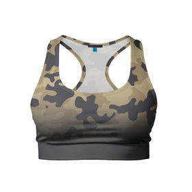 Женский спортивный топ 3D с принтом Camouflage - Series 1 в городе Новоалтайск, 82% полиэстер, 18% спандекс Ткань безопасна для здоровья, позволяет коже дышать, не мнется и не растягивается |  | 0x000000123 | camo | камуфляж | лето | спорт