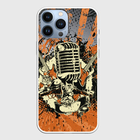 Чехол для iPhone 13 Pro Max с принтом Microphone в городе Новоалтайск,  |  | art | grunge | guitar | line | microphone | pattern | абстракция | арт | гитара | гранж | линии | микрофон | узор