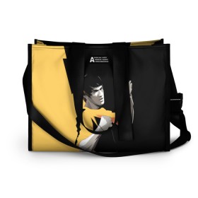 Сумка-шоппер 3D с принтом Bruce Lee в городе Новоалтайск, 100% полиэстер | застегивается на металлическую кнопку; внутренний карман застегивается на молнию. Стенки укреплены специальным мягким материалом, чтобы защитить содержимое от несильных ударов
 | bruce lee | актер | боец | воин | звезда | карате