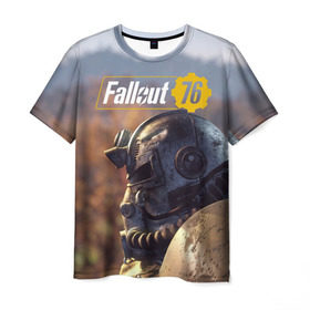 Мужская футболка 3D с принтом Fallout 76 в городе Новоалтайск, 100% полиэфир | прямой крой, круглый вырез горловины, длина до линии бедер | fallout | fallout 76 | future | rpg | valt tec | war | wasteland | будущее | война | костюм | постапокалипсис | рпг | фалаут | фолаут | фоллаут | фолыч | ядерная пустошь