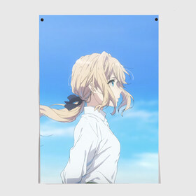 Постер с принтом Violet Evergarden в городе Новоалтайск, 100% бумага
 | бумага, плотность 150 мг. Матовая, но за счет высокого коэффициента гладкости имеет небольшой блеск и дает на свету блики, но в отличии от глянцевой бумаги не покрыта лаком | evergarden | violet | violet evergarden | вайолет | вайолет эвергарден | эвергарден