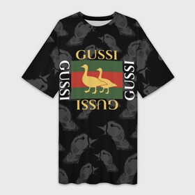 Платье-футболка 3D с принтом Гуси в городе Новоалтайск,  |  | gucci | gussi | гуси | гусь | гучи