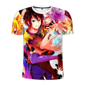Мужская футболка 3D спортивная с принтом No Game No Life в городе Новоалтайск, 100% полиэстер с улучшенными характеристиками | приталенный силуэт, круглая горловина, широкие плечи, сужается к линии бедра | anime | manga | no game no life | аниме | без игры жизни нет | манга