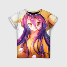 Детская футболка 3D с принтом No Game No Life в городе Новоалтайск, 100% гипоаллергенный полиэфир | прямой крой, круглый вырез горловины, длина до линии бедер, чуть спущенное плечо, ткань немного тянется | anime | manga | no game no life | аниме | без игры жизни нет | манга