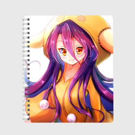 Тетрадь с принтом No Game No Life в городе Новоалтайск, 100% бумага | 48 листов, плотность листов — 60 г/м2, плотность картонной обложки — 250 г/м2. Листы скреплены сбоку удобной пружинной спиралью. Уголки страниц и обложки скругленные. Цвет линий — светло-серый
 | anime | manga | no game no life | аниме | без игры жизни нет | манга