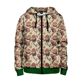 Детская толстовка 3D на молнии с принтом Red panda в городе Новоалтайск, 100% полиэстер |  манжеты и пояс оформлены широкой мягкой резинкой, двухслойный капюшон со шнурком для регулировки, спереди карманы и застежка-молния
 | Тематика изображения на принте: panda | red panda | small panda | животные | красная панда | лес | панда