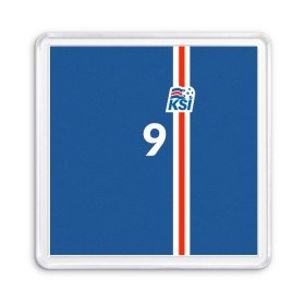 Магнит 55*55 с принтом KSI 9 SIGURDARSON в городе Новоалтайск, Пластик | Размер: 65*65 мм; Размер печати: 55*55 мм | fc | football | football club | iceland | ksi | sport | исландия | сборная исландии | спорт | спортивные | униформа | фирменные цвета | фк | футбол | футбольный клуб