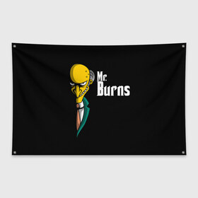 Флаг-баннер с принтом Mr Burns (Simpsons) в городе Новоалтайск, 100% полиэстер | размер 67 х 109 см, плотность ткани — 95 г/м2; по краям флага есть четыре люверса для крепления | burns | mr | mr. burns | simpsons | мистер бернс | симпсоны
