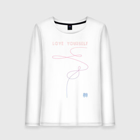 Женский лонгслив хлопок с принтом LOVE YOURSELF_3 в городе Новоалтайск, 100% хлопок |  | bangtan boys | bts | бантаны | бтс