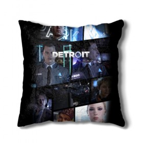Подушка 3D с принтом DETROIT BECOME HUMAN в городе Новоалтайск, наволочка – 100% полиэстер, наполнитель – холлофайбер (легкий наполнитель, не вызывает аллергию). | состоит из подушки и наволочки. Наволочка на молнии, легко снимается для стирки | connor | cyberlife | detroit become human | deviant | kara | markus | ps4 | rk800 |  detroit: become human | детроит | детроит: стать человеком | игры | кара | коннор | конор | кэра | маркус | пиратs | эксклюзив
