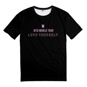 Мужская футболка 3D с принтом BTS WORLD TOUR_color в городе Новоалтайск, 100% полиэфир | прямой крой, круглый вырез горловины, длина до линии бедер | bangtan boys | bts | бантаны | бтс