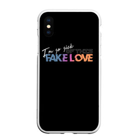 Чехол для iPhone XS Max матовый с принтом FAKE LOVE в городе Новоалтайск, Силикон | Область печати: задняя сторона чехла, без боковых панелей | bangtan boys | bts | бантаны | бтс
