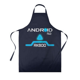 Фартук 3D с принтом ANDROID RK800 CONNOR в городе Новоалтайск, 100% полиэстер | общий размер — 65 х 85 см, ширина нагрудника — 26 см, горловина — 53 см, длина завязок — 54 см, общий обхват в поясе — 173 см. Принт на завязках и на горловине наносится с двух сторон, на основной части фартука — только с внешней стороны | connor | cyberlife | detroit become human | deviant | kara | markus | ps4 | rk800 |  detroit: become human | детроит | детроит: стать человеком | игры | кара | коннор | конор | кэра | маркус | пиратs | эксклюзив