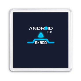 Магнит 55*55 с принтом ANDROID RK800 CONNOR в городе Новоалтайск, Пластик | Размер: 65*65 мм; Размер печати: 55*55 мм | connor | cyberlife | detroit become human | deviant | kara | markus | ps4 | rk800 |  detroit: become human | детроит | детроит: стать человеком | игры | кара | коннор | конор | кэра | маркус | пиратs | эксклюзив