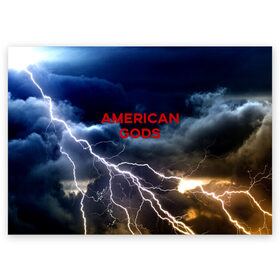 Поздравительная открытка с принтом American Gods в городе Новоалтайск, 100% бумага | плотность бумаги 280 г/м2, матовая, на обратной стороне линовка и место для марки
 | american gods | omg | американские боги | джиллиан андерсон | иэн макшейн | пабло шрайбер | фантастика | эмили браунинг