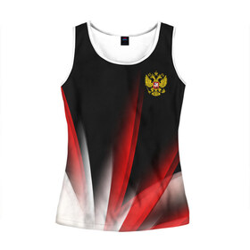 Женская майка 3D с принтом Russia sport collection в городе Новоалтайск, 100% полиэстер | круглая горловина, прямой силуэт, длина до линии бедра | abstraction | grunge | russia | sport | абстракция | герб | краска | русский | символика рф | спорт | спортивный | триколор | униформа | форма | я русский